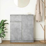 vidaXL Buffet avec tiroir gris béton 71x35x84 cm bois d'ingénierie