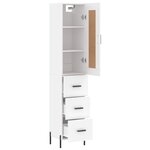 vidaXL Buffet haut Blanc 34 5x34x180 cm Bois d'ingénierie