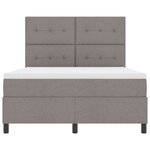 vidaXL Lit à ressorts avec matelas Taupe 140 x 200 cm tissu