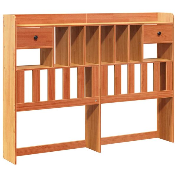 vidaXL Tête de lit avec rangement cire marron 160cm bois massif de pin