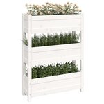 vidaXL Jardinière Blanc 77x25x104 5 cm Bois massif de pin