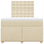 vidaXL Sommier à lattes de lit avec matelas Crème 120x200 cm Tissu