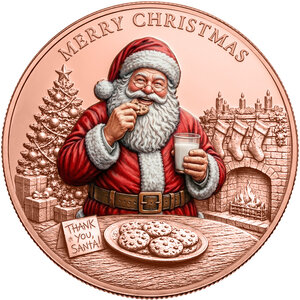 Monnaie SANTA CLAUS 5 Oz Cuivre 500 Francs Cameroon 2026 (PRÉCOMMANDE)