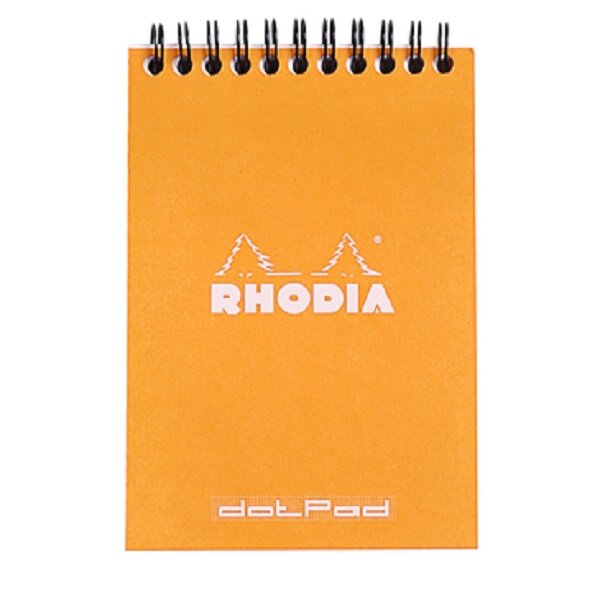 Bloc-Notes à Spirale (Reliure Intégrale) Orange - A6 - Pointillés Dot - 80 Feuilles Détachables