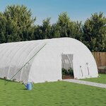 vidaXL Serre avec cadre en acier blanc 60 m² 10x6x2 85 m