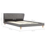 Vidaxl cadre de lit gris clair tissu 135x190 cm