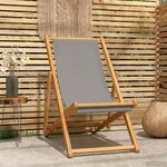 vidaXL Chaise de plage Gris clair Bois de teck massif