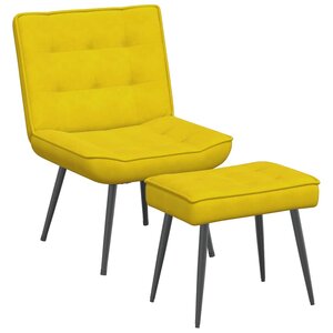 vidaXL Chaise de relaxation avec tabouret jaune velours