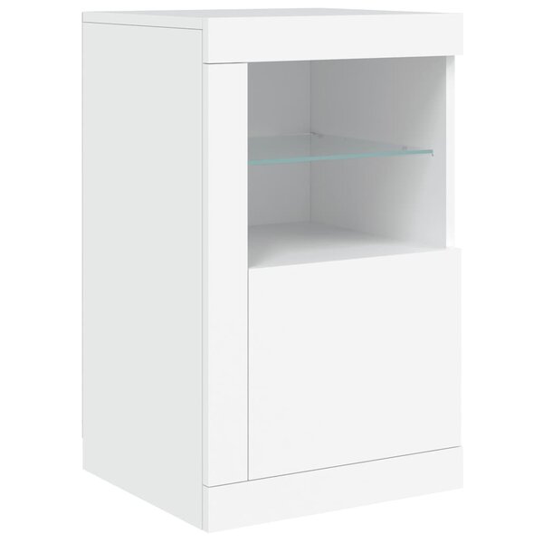 vidaXL Armoire latérale avec éclairage LED blanc bois d'ingénierie
