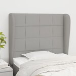 vidaXL Tête de lit avec oreilles Gris clair 83x23x118/128 cm Tissu