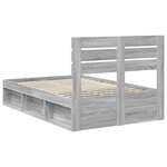 vidaXL Cadre de lit Gris Sonoma 120 x 200 cm Pin massif