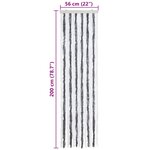 vidaXL Moustiquaire Gris et blanc 56x200 cm Chenille