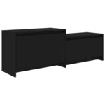 vidaXL Meuble TV Noir 146 5x35x50 cm Bois d'ingénierie