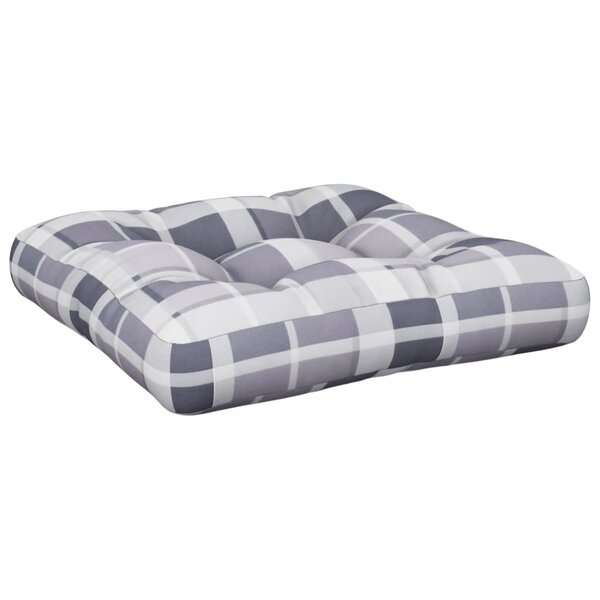 vidaXL Coussin de palette carreaux gris 58x58x10 cm tissu