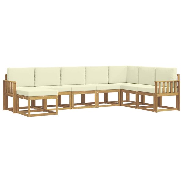 vidaXL Ensemble de canapés d'extérieur 8 Pièces Blanc et crème