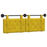 vidaXL Tête de lit suspendue Jaune Velours