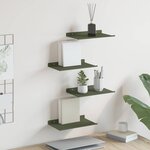vidaXL Étagère flottante 4 Pièces Vert olive 30 x 18 x 2 5 cm Acier