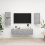 vidaXL Ensemble de meubles TV 5 Pièces Gris béton Bois d'ingénierie