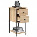 vidaXL Tables de chevet 2Pièces chêne sonoma 32x42x70cm bois d'ingénierie