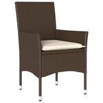 vidaXL Chaises de jardin avec coussins lot de 2 marron résine tressée