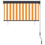 vidaXL Store roulant d'extérieur 120x250 cm Blanc et orange