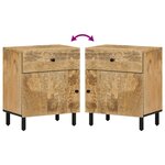 vidaXL Table de chevet 50x33x60 cm bois de manguier massif