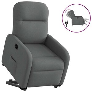 vidaXL Fauteuil inclinable électrique gris foncé tissu