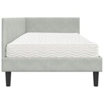 vidaXL Cadre de lit d'angle avec matelas 2 pc Gris clair 80 x 200 cm