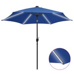 vidaXL Parasol avec LED et mât en aluminium 300 cm Bleu azuré