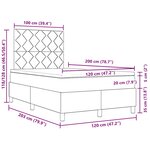 vidaXL Lit à ressorts avec matelas Gris clair 120 x 200 cm tissu