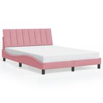 vidaXL Cadre de lit sans matelas Hanko rose 140x190 cm velours