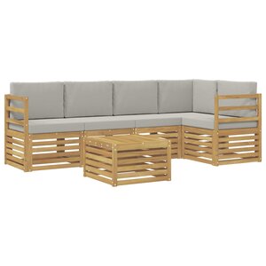 vidaXL Ensemble de canapés d'extérieur 6 Pièces Blanc et gris clair