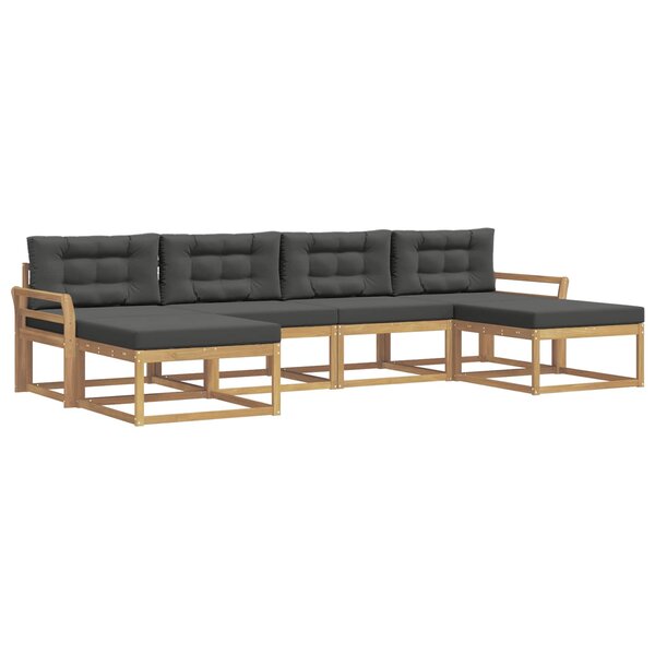 vidaXL Ensemble de canapés d'extérieur 6 pc Blanc et anthracite