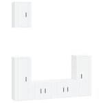 vidaXL Ensemble de meubles TV 5 Pièces Blanc brillant Bois d'ingénierie