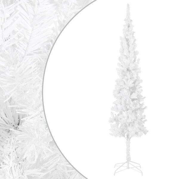 vidaXL Sapin de Noël étroit Blanc 210 cm