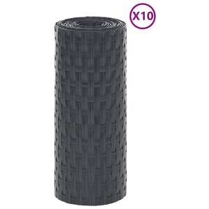 vidaXL Paravents de balcon 10 Pièces anthracite 255x19 cm résine tressée