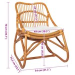 vidaXL Chaise en rotin Marron clair Lin