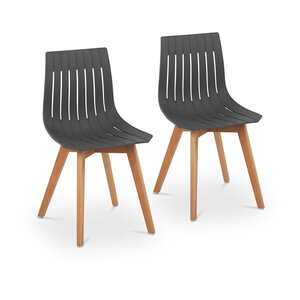 Lot de 2 chaises de salle à manger 150 kg max surface d'assise de 50 x 47 cm coloris gris 14_0000877