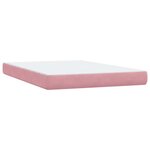 vidaXL Sommier à lattes de lit avec matelas et LED rose 160x220 cm velours