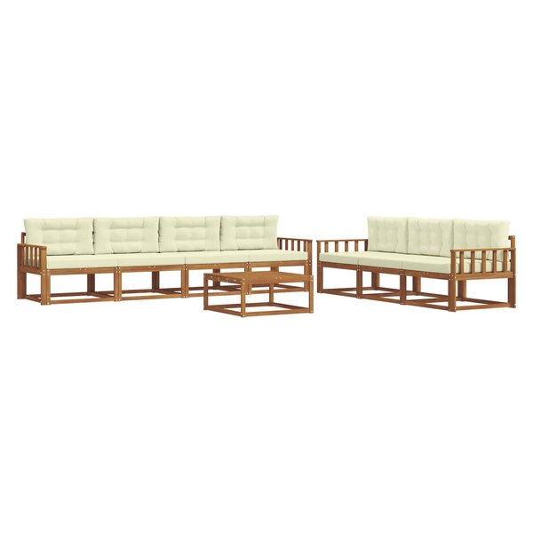 vidaXL Ensemble de canapés d'extérieur 8 Pièces Naturel et Crème