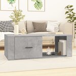 vidaXL Table basse Gris béton 100x50 5x35 cm Bois d'ingénierie