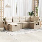 vidaXL Salon de jardin avec coussins 6 Pièces beige résine tressée