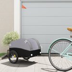 vidaXL Remorque de vélo noir et gris 30 kg fer
