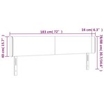 vidaXL Tête de lit avec oreilles Marron Foncé 183x16x78/88 cm Tissu