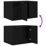 vidaXL Bac à litière pour chat Chêne noir 80 x 50 x 45 cm Bois d'ingénierie