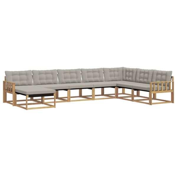 vidaXL Ensemble de canapés d'extérieur 8 pc Blanc et gris clair