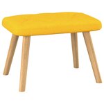 Vidaxl chaise à bascule avec tabouret jaune moutarde tissu