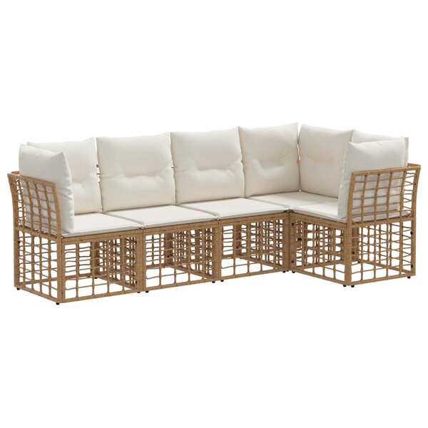 vidaXL Ensemble de canapés d'extérieur Naturel Polyester