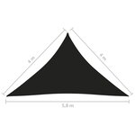 vidaXL Voile de parasol Tissu Oxford triangulaire 4x4x5 8 m Noir