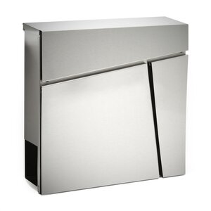 Boite aux lettres design compartiment journaux poste acier inoxydable argenté